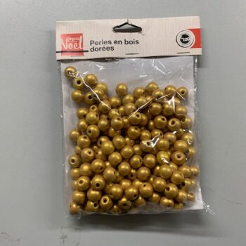 Perles bois dorees