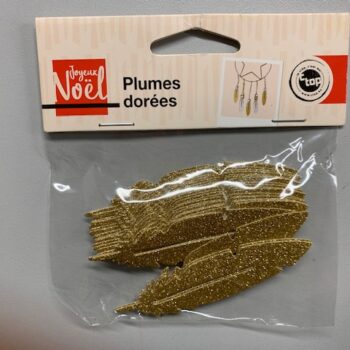 plumes dorees carton paillettes