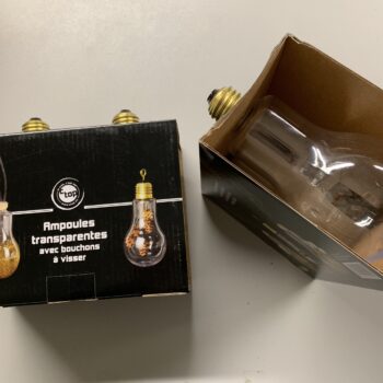 Ampoules transparentes bouchons a visser x2