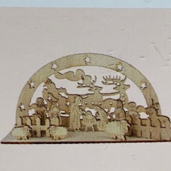 mini scene bbois pere noel et creche