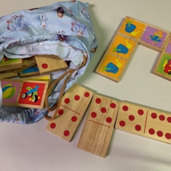 Dominos bois geants 5x12 chiffres et images