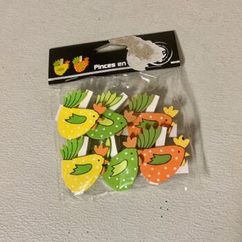 Lot 6 pinces cocotte bois