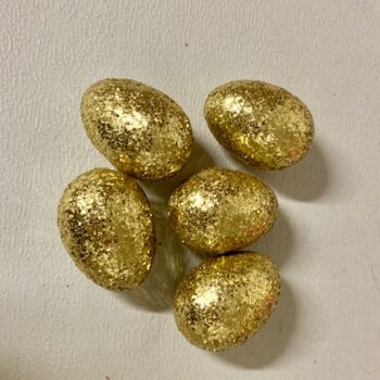 Lot de 5 œufs dorés