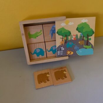boite memo animaux bois.
